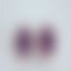 Amethyste,clous oreilles bois rose tige acier avec cabochons ronds 12mm,pierre fine precieuse,cadeau fete anniversaire noel,boho bobo,