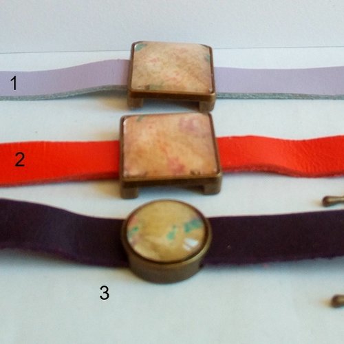 Bracelet manchette en cuir, cabochon en verre avec aquarelle originale,cadeau fete anniversaire noel