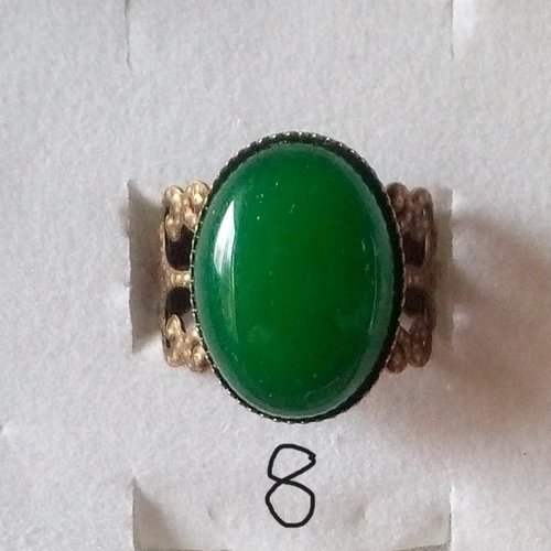 Jade vert,bague laiton bronze filigrane lys fleuri avec cabochon ovale,fait mains en france,cadeau fete anniversaire noel,fete des meres