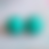 Turquoise,clous oreilles pierre semi precieuse,cabochons ronds,cadeau fete anniversaire,fait mains en france,boucles oreilles percees,cadeau