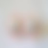 Howlite, clous oreilles en bois rose avec tige acier chirurgical et cabochons ronds,pierre precieuse,cadeau fete anniversaire noel