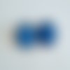 Quartz bleu,clips oreilles non percees en laiton bronze avec cabochons ronds 16mm,pierre fine,fait mains en france