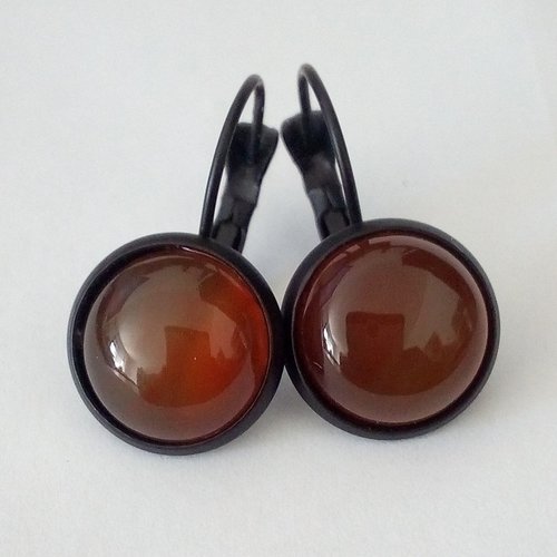 Cornaline, dormeuses boucles oreilles pierre fine rouge, avec cabochons ronds,fait en france,cadeau bélier taureau vierge scorpion