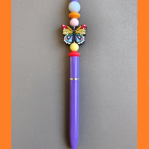 Stylo papillon coloré