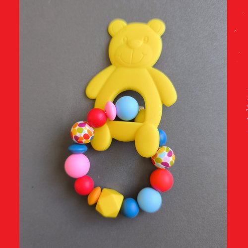 Anneau de dentition ourson jaune