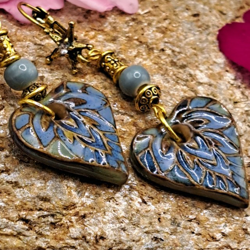 Boucles d'oreilles fantaisie en forme de coeur