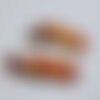 Boucles d'oreilles argile polymère  résine motif rouge orange jaune rares puces rouges en goutte