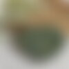 Miroir de  sac en pâte polymere forme de coeur vert acier safran