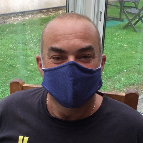 Masque homme bleu chic