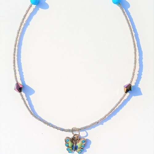 Collier pour fille "blue butterfly"