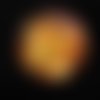 Bague ajustable unisexe étoiles oranges en résine diamètre 25mm