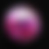 Bague dôme ajustable, étoiles prunes mobiles, dans une demi-sphère plexi, diamètre 30mm