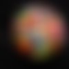 Bague fantaisie unisexe perles multicolores en résine diamètre 25mm