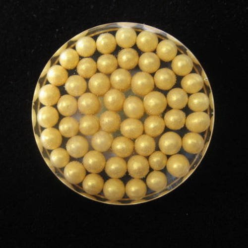 Promotion grande bague graphique, perles dorées, en résine, diamètre 35mm, pour femme