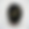 Bague ajustable unisexe chien teckel bronze sur fond noir en résine diamètre 25mm