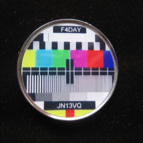 Bague ajustable unisexe mire télévision sertie en résine diamètre 30mm