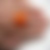 Bague petit cabochon ajustable, sable orange, en résine, diamètre 25mm