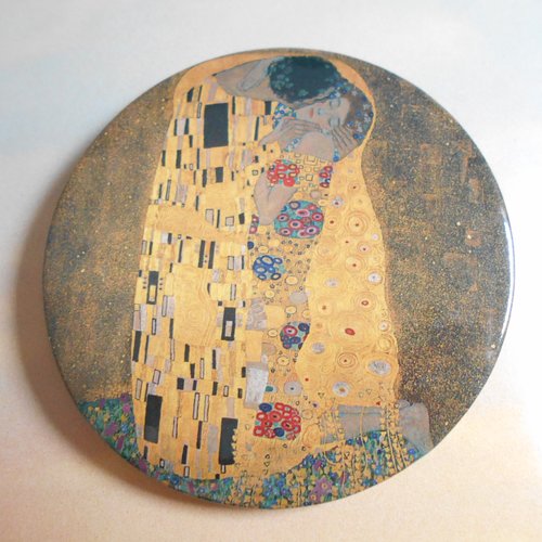 Miroir de poche en ceramique thème tableau de klimt