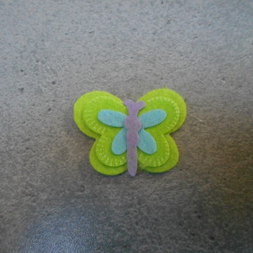 Papillon en feutrine adhésive, couleur verte