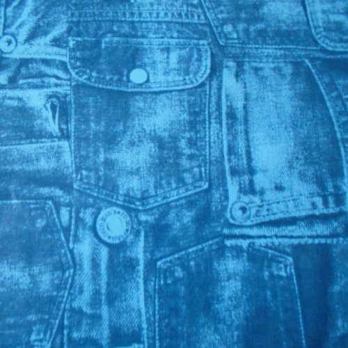 Feuille décopatch jean bleu