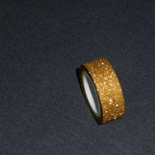 Masking tape / ruban adhésif fantaisie dore avec paillettes