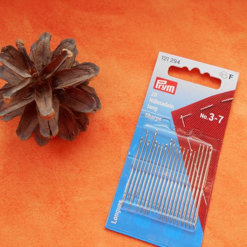 Lot 20 aiguilles longues en mélange, n°3 à 7, prym