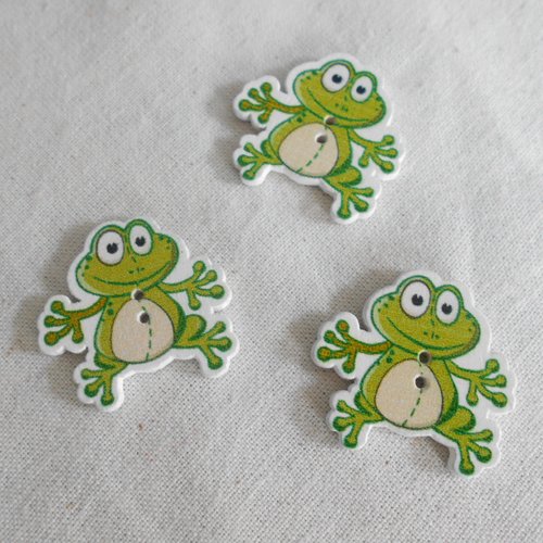 Lot 3 boutons forme grenouille