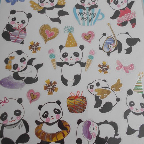 Stickers - autocollants pandas amusants