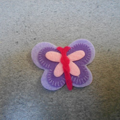 Papillon en feutrine adhésive, couleur violette