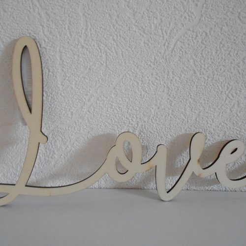 Mot en bois à décorer : love