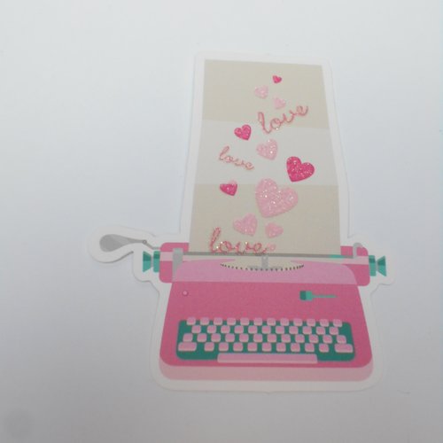 Découpe papier machine à écrire avec éléments pailletés