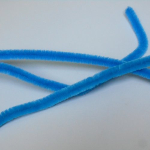 Fil chenille bleu vif 30 cm