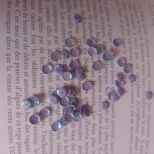 Lot 1400 séquins irisés mauve/violet