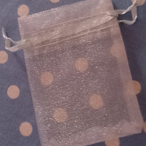 Sachet organza gris clair