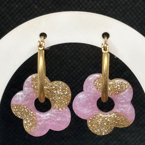 Charms fleurs avec sa paire de créole