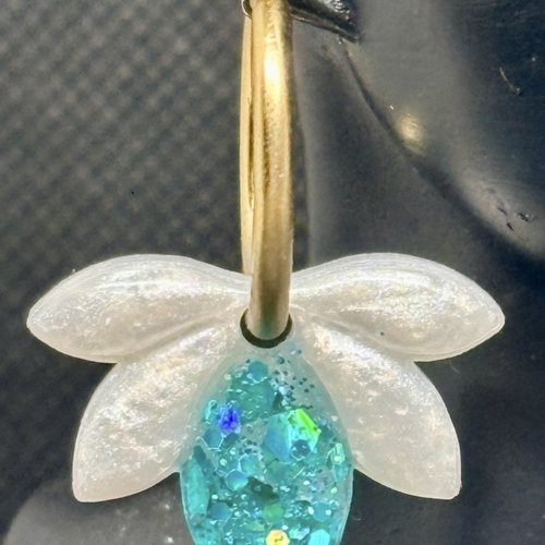 Boucles d’oreilles avec charm fleurs lotus