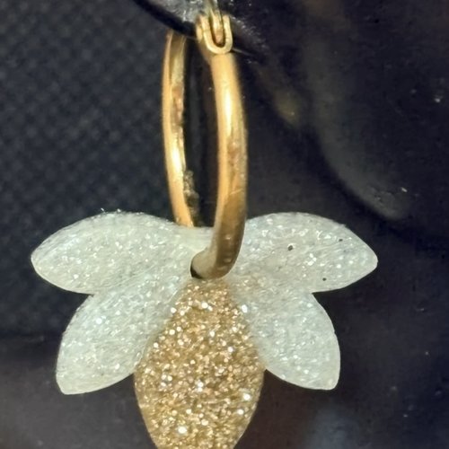Boucles d’oreilles avec charm fleurs lotus