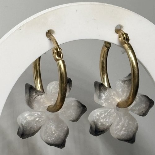 Boucles d’oreilles avec charm fleurs