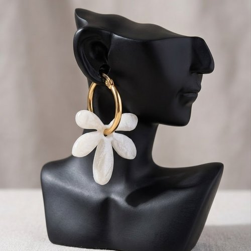 Boucles d’oreilles avec charms fleurs