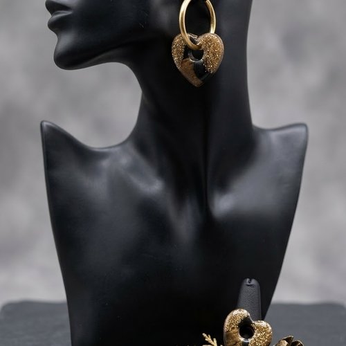 Boucles d’oreilles avec charms cœur interchangeables