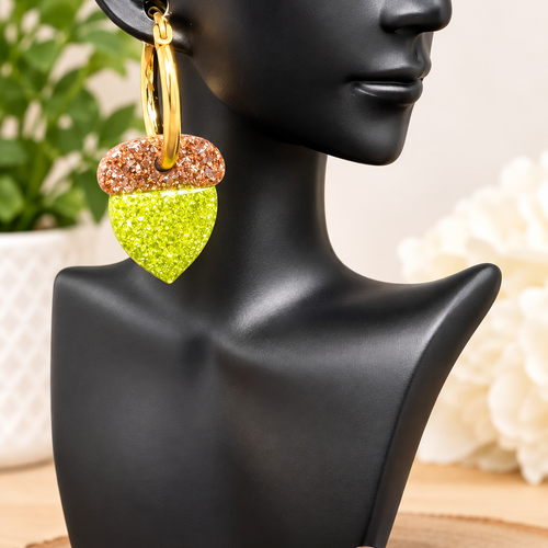 Créoles avec charms interchangeables en resine