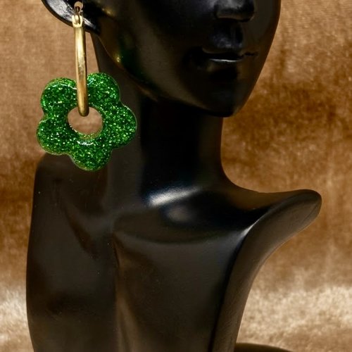 Boucles d’oreilles charms fleurs interchangeables