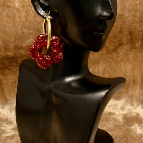 Boucles d’oreilles charms fleurs interchangeables