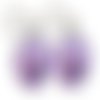 Boucles d’oreilles bronze avec cabochons en résine * papillon violet *