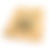 Boucles d’oreilles bronze *jolis motifs rayures noires, blanches et dorées* avec cabochons en résine