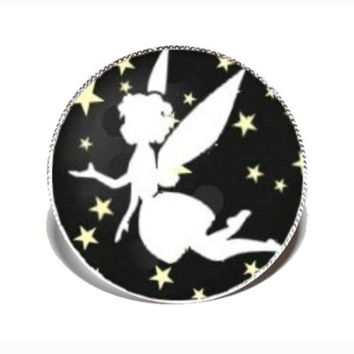 Bague argentée avec cabochon en résine * je suis une fée *