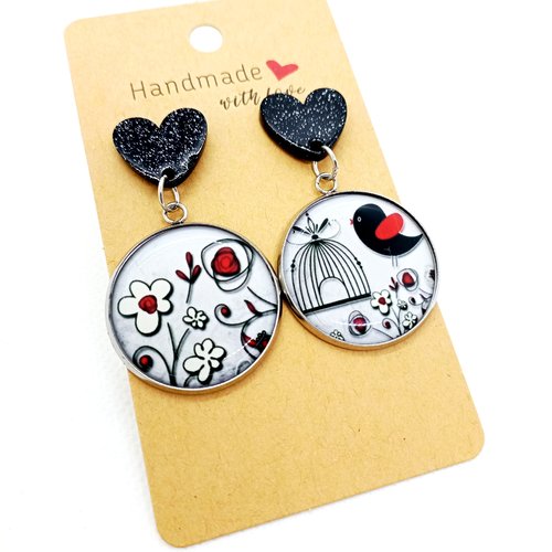 Boucles d’oreilles oiseau