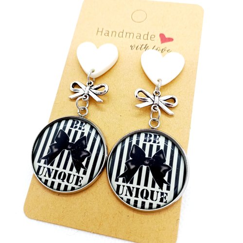 Boucles d’oreilles argentées "be unique"