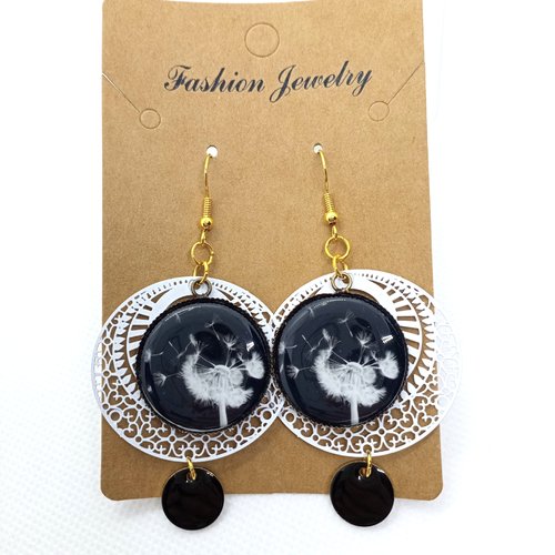 Boucles d'oreilles estampes en filigrane