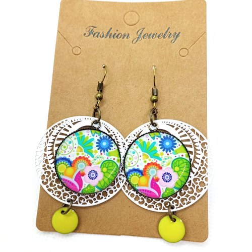 Boucles d'oreilles estampes en filigrane